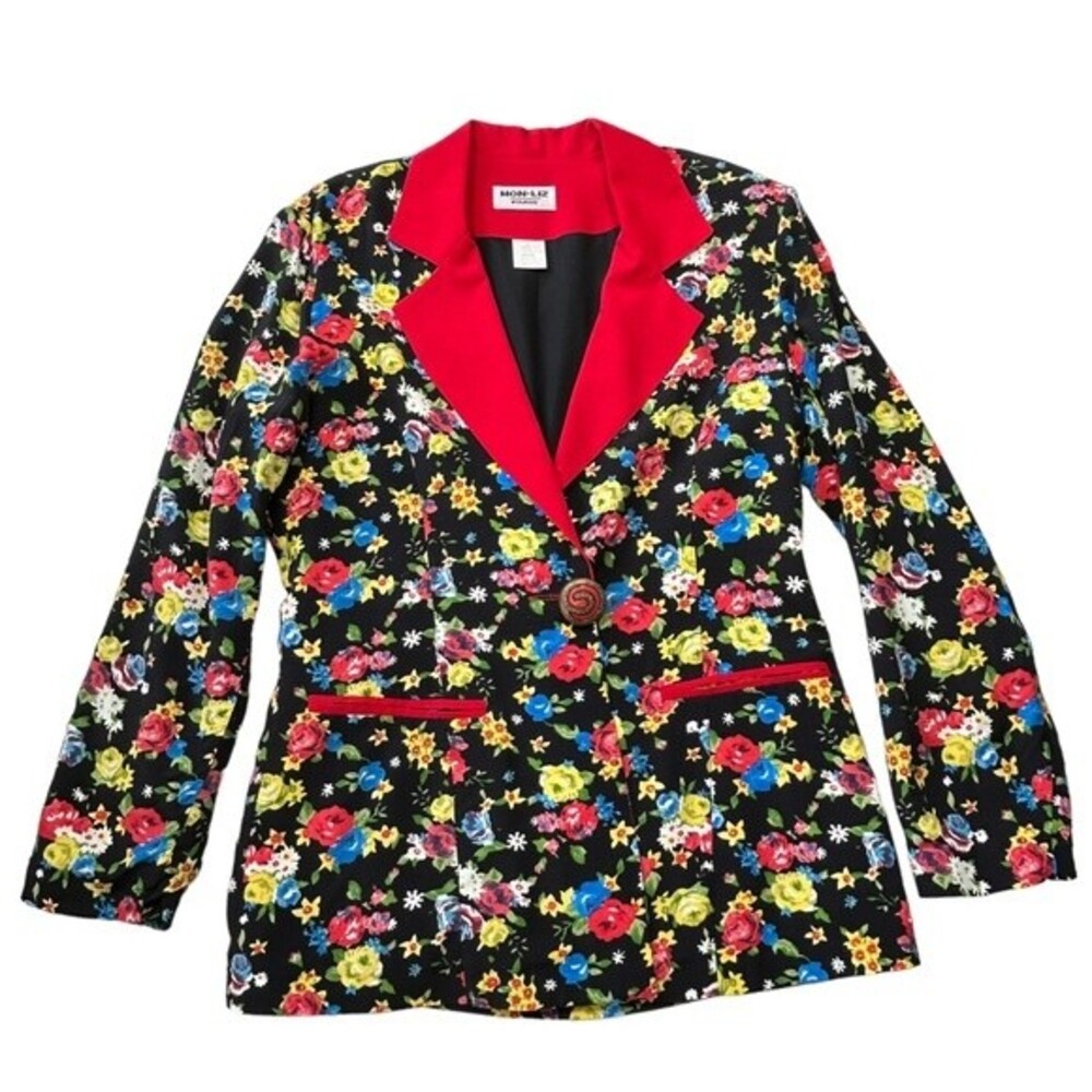Mon-Liz Paris Vintage 80s 90s Floral Print Oversized Slouchy Blazer French Girl